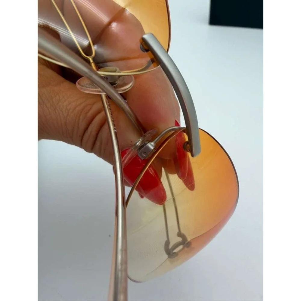 CHANEL Vintage‎ Rimless Sunglasses WS23830 Orange – 100% Authentic – Rare Y2K